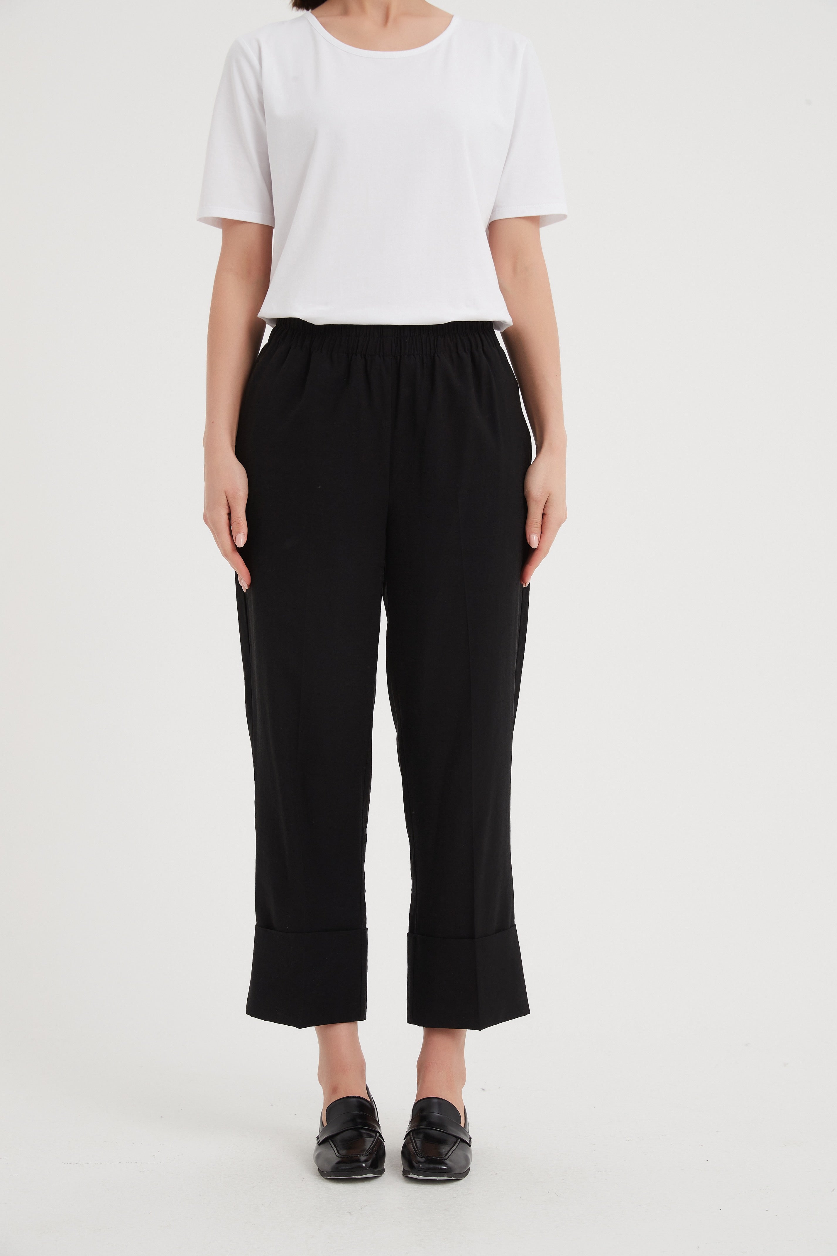 Tirelli - Deep Cuff Pants - Black