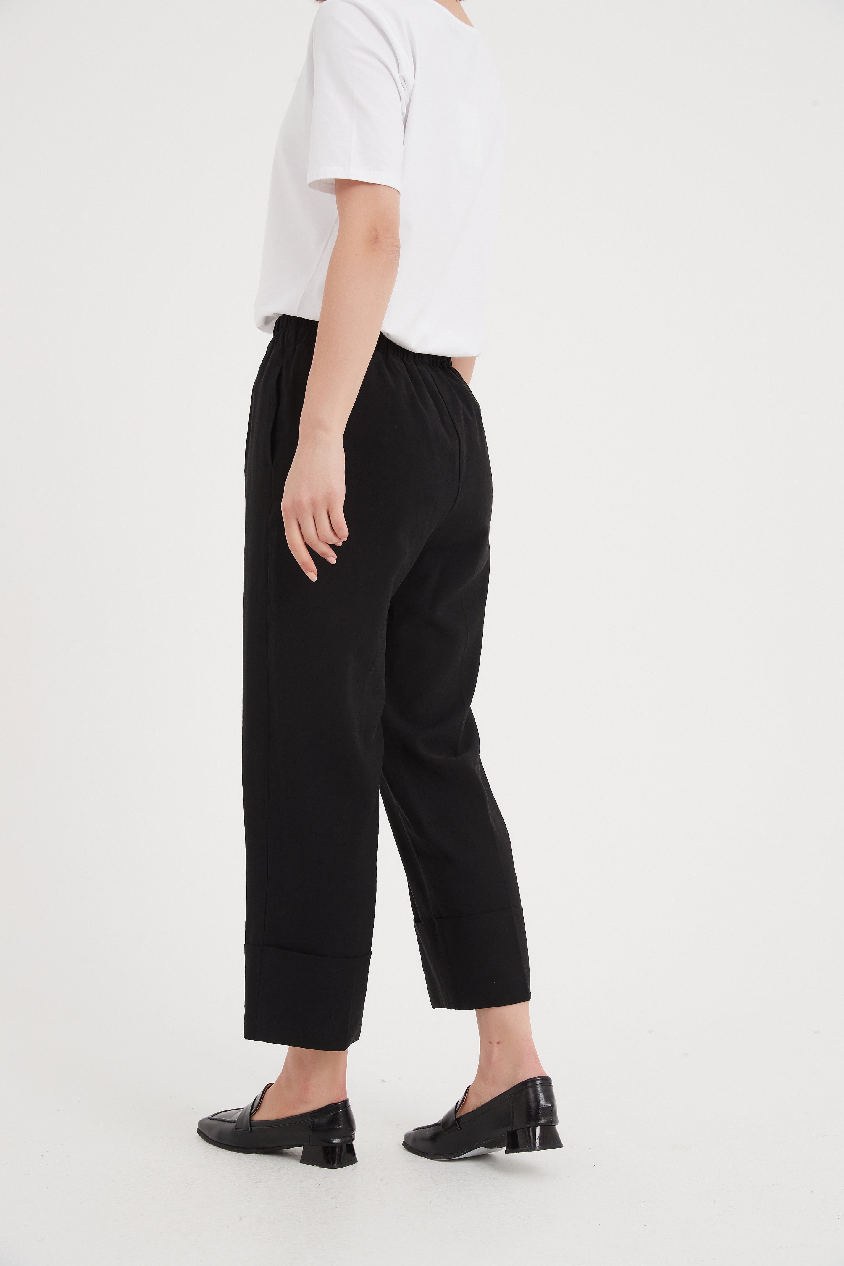 Tirelli - Deep Cuff Pants - Black