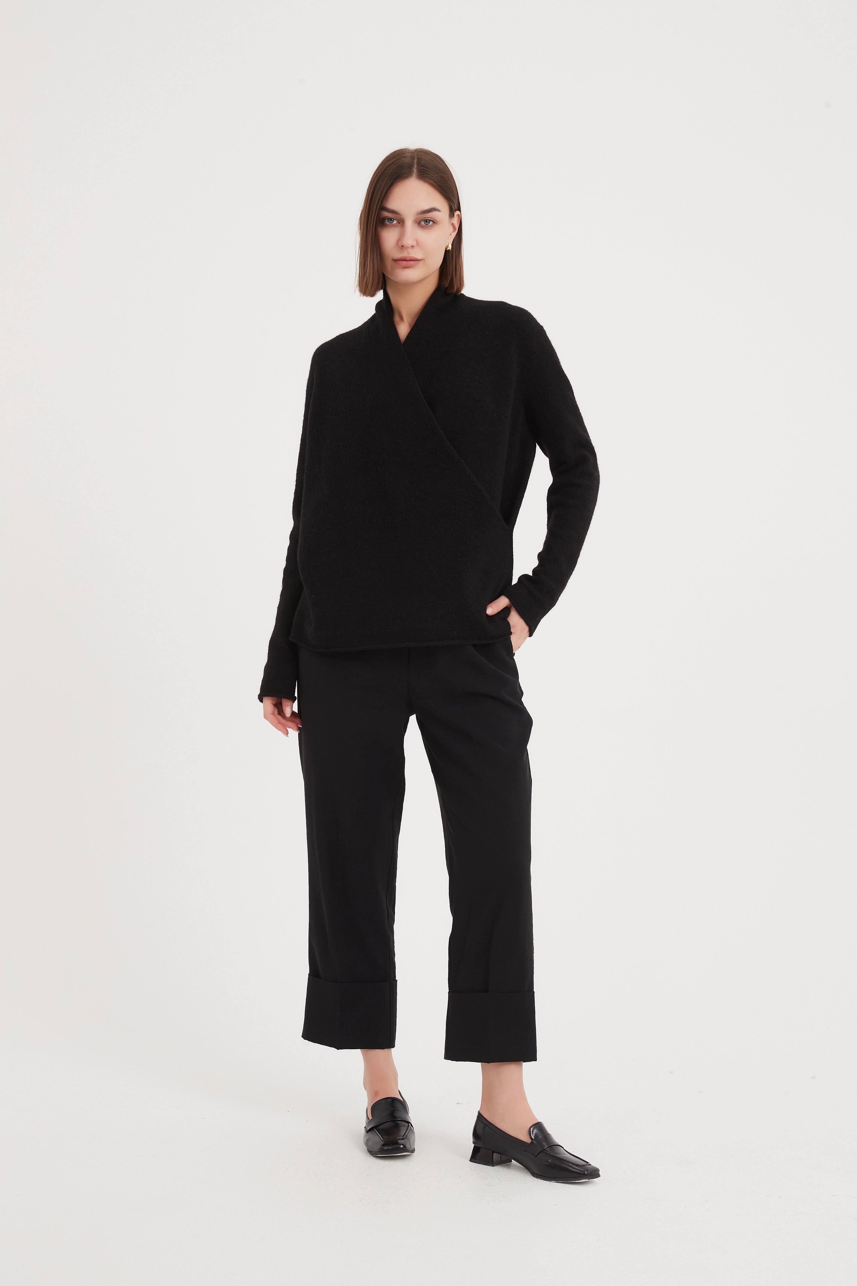 Tirelli - Deep Cuff Pants - Black