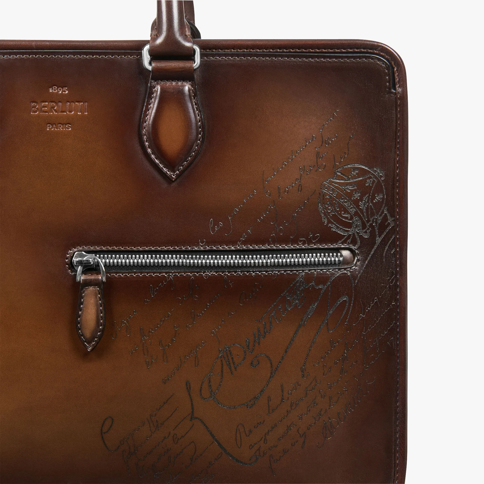 Un Jour Scritto Leather Briefcase