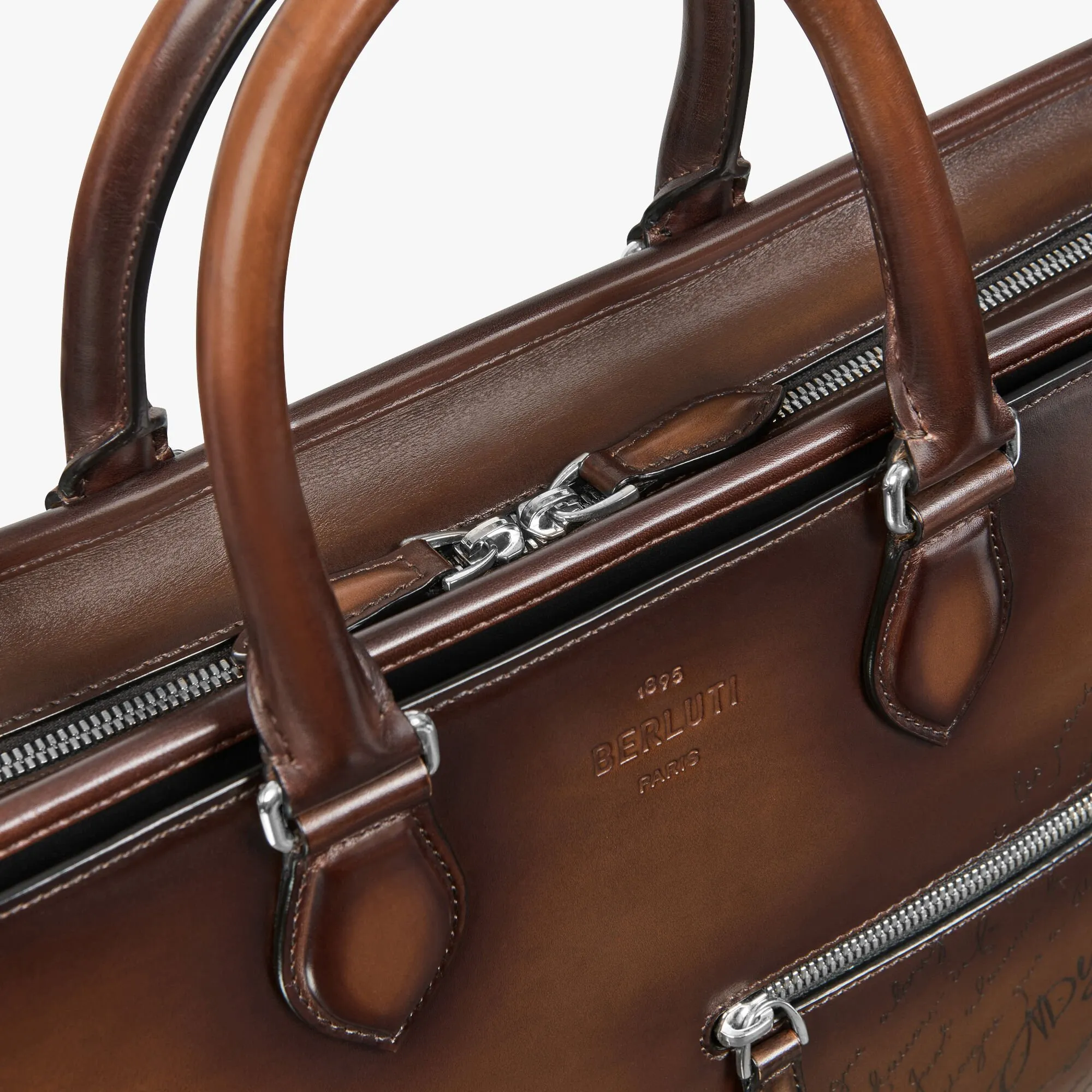 Un Jour Scritto Leather Briefcase