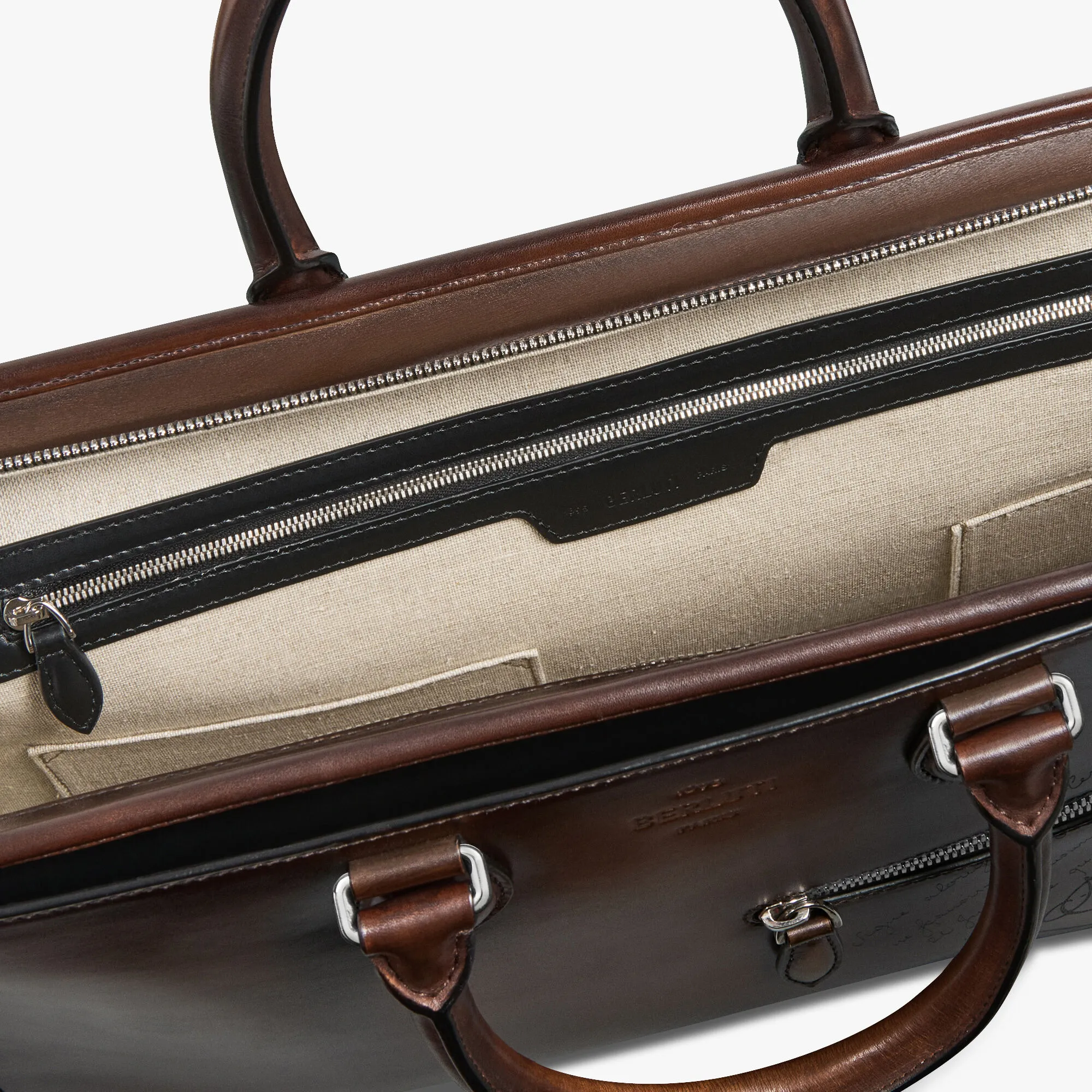 Un Jour Scritto Leather Briefcase