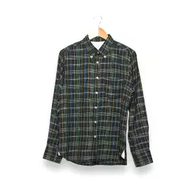 Universal Works Daybrook Shirt 29151 Ikat Twill Check green