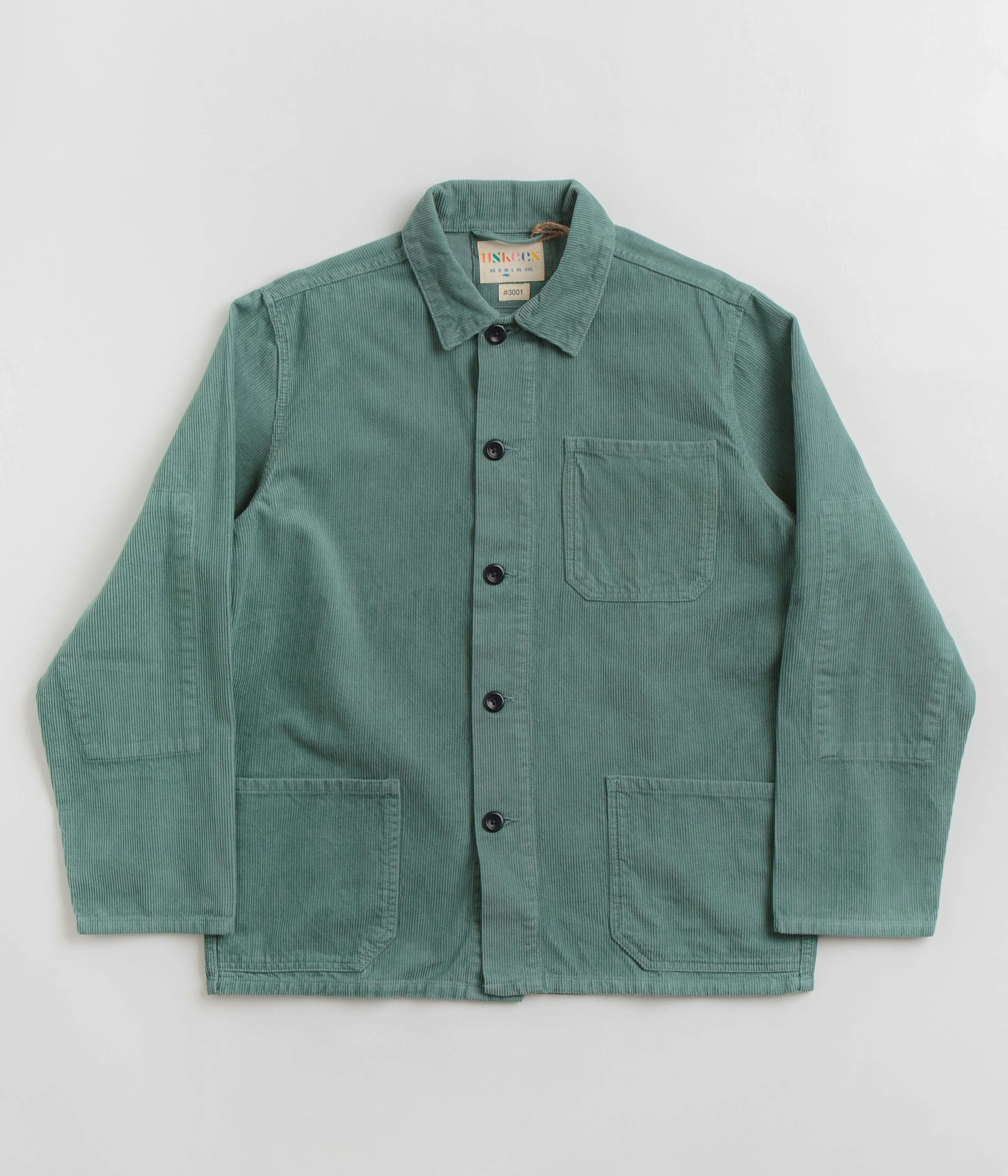 Uskees 3001 Cord Buttoned Overshirt - Eucalyptus