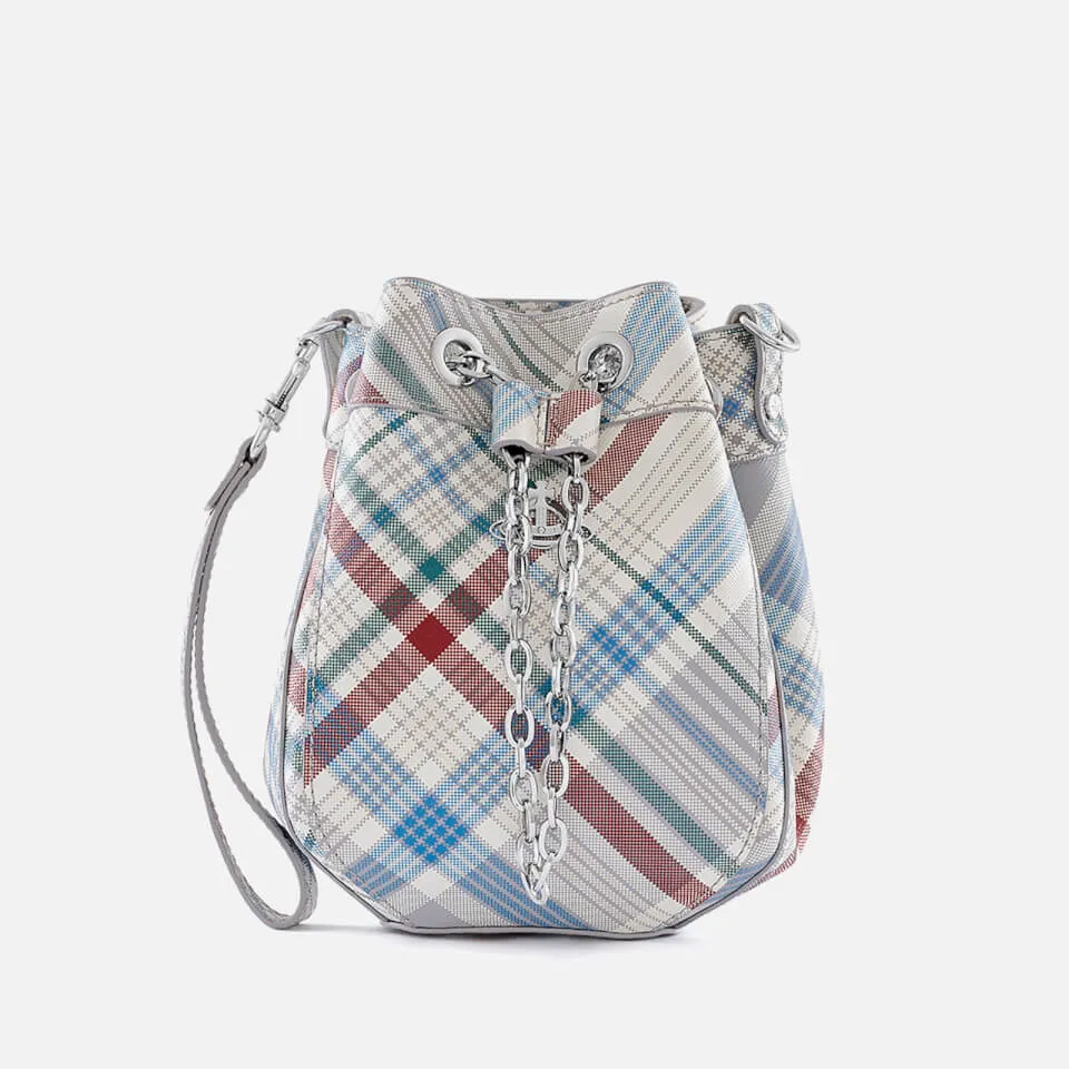 Vivienne Westwood Chrissy Small Checked Leather Bucket Bag | Coggles