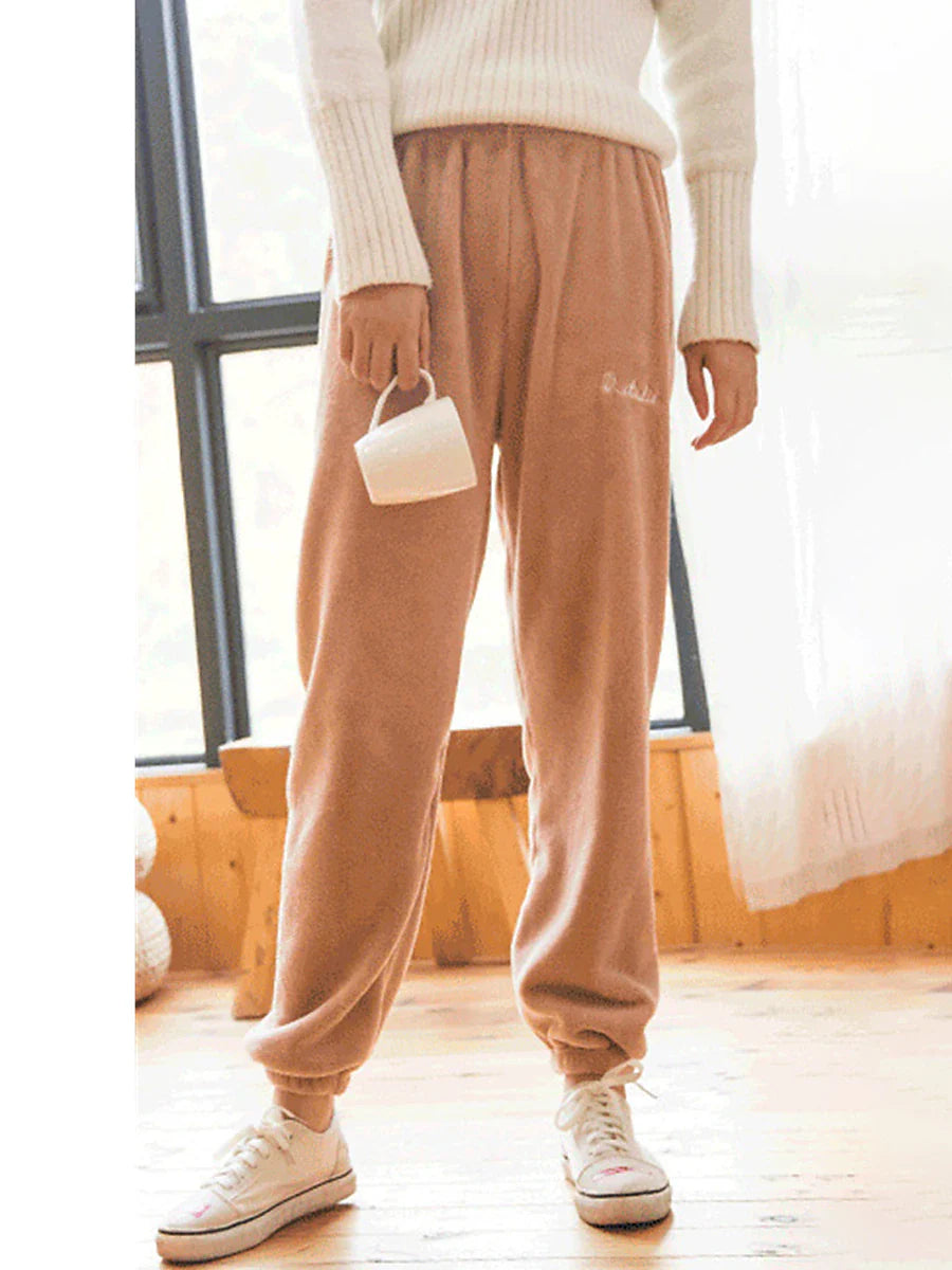 Warm and Cozy Women's Plush Fleece Lounge Pants for Autumn and Winter