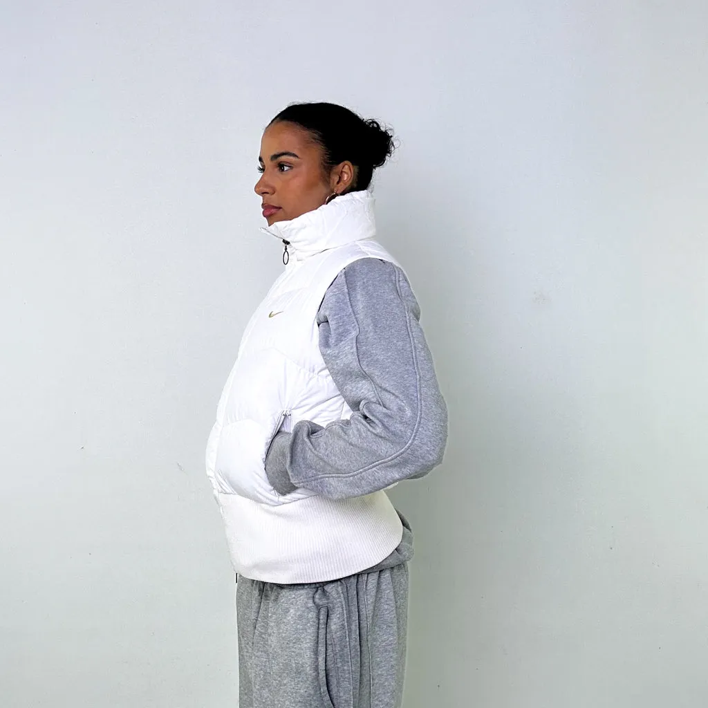 White y2ks NIKE Puffer Jacket Coat Gilet (S)