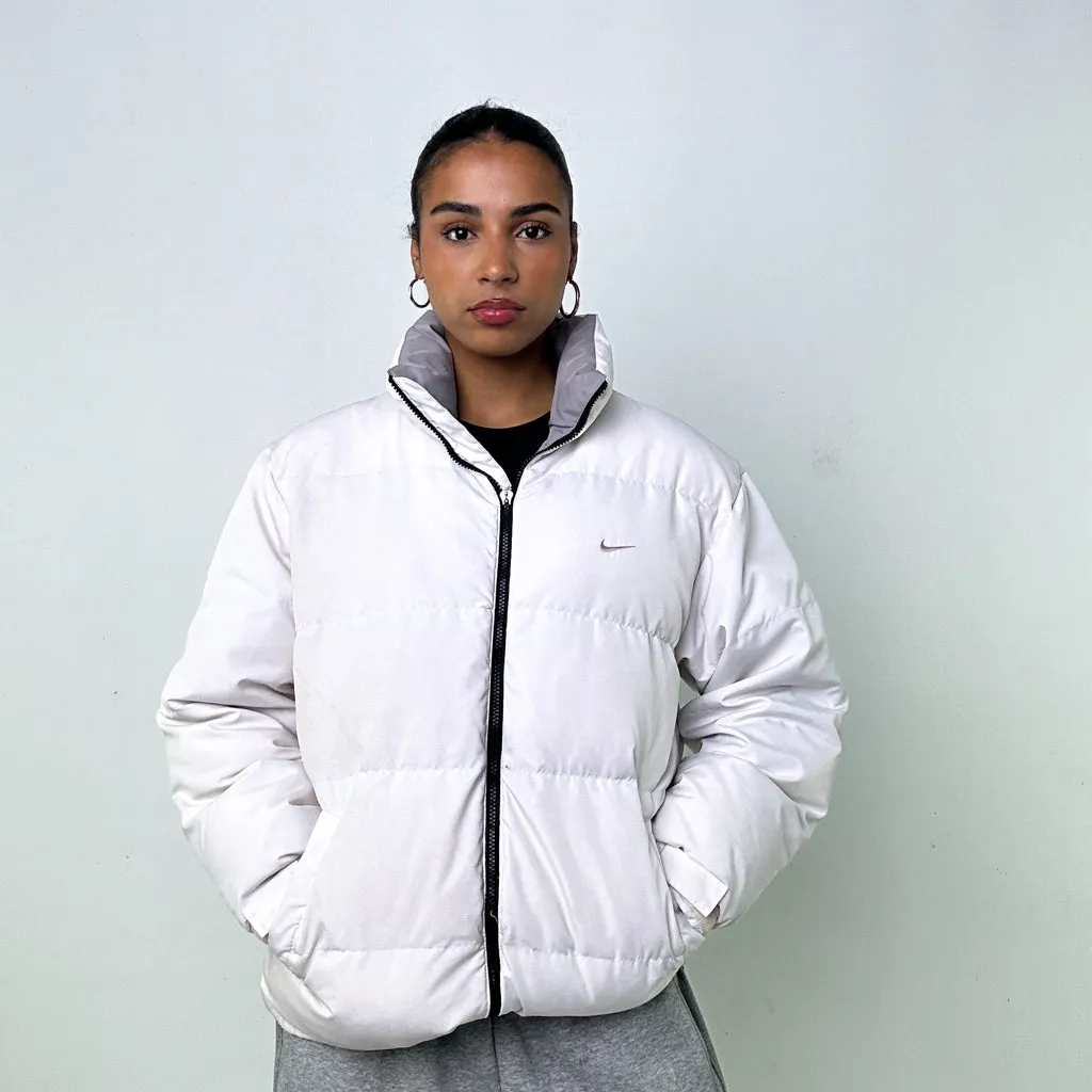 White y2ks NIKE Puffer Jacket Coat (M)