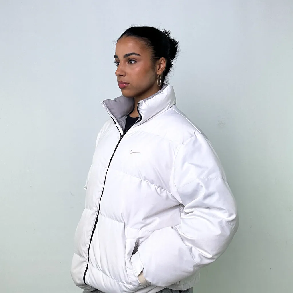 White y2ks NIKE Puffer Jacket Coat (M)