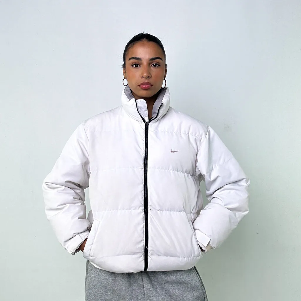 White y2ks NIKE Puffer Jacket Coat (M)