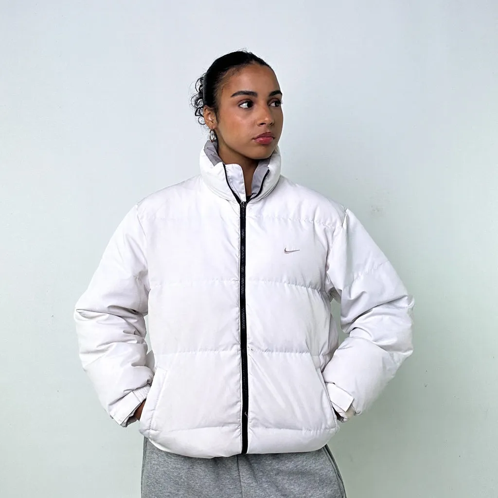 White y2ks NIKE Puffer Jacket Coat (M)