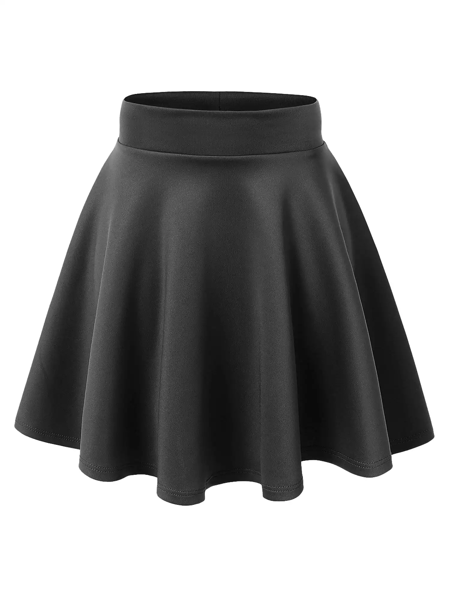 Women's Basic Versatile Stretchy Flared Casual High Waist Mini Skater Skirt