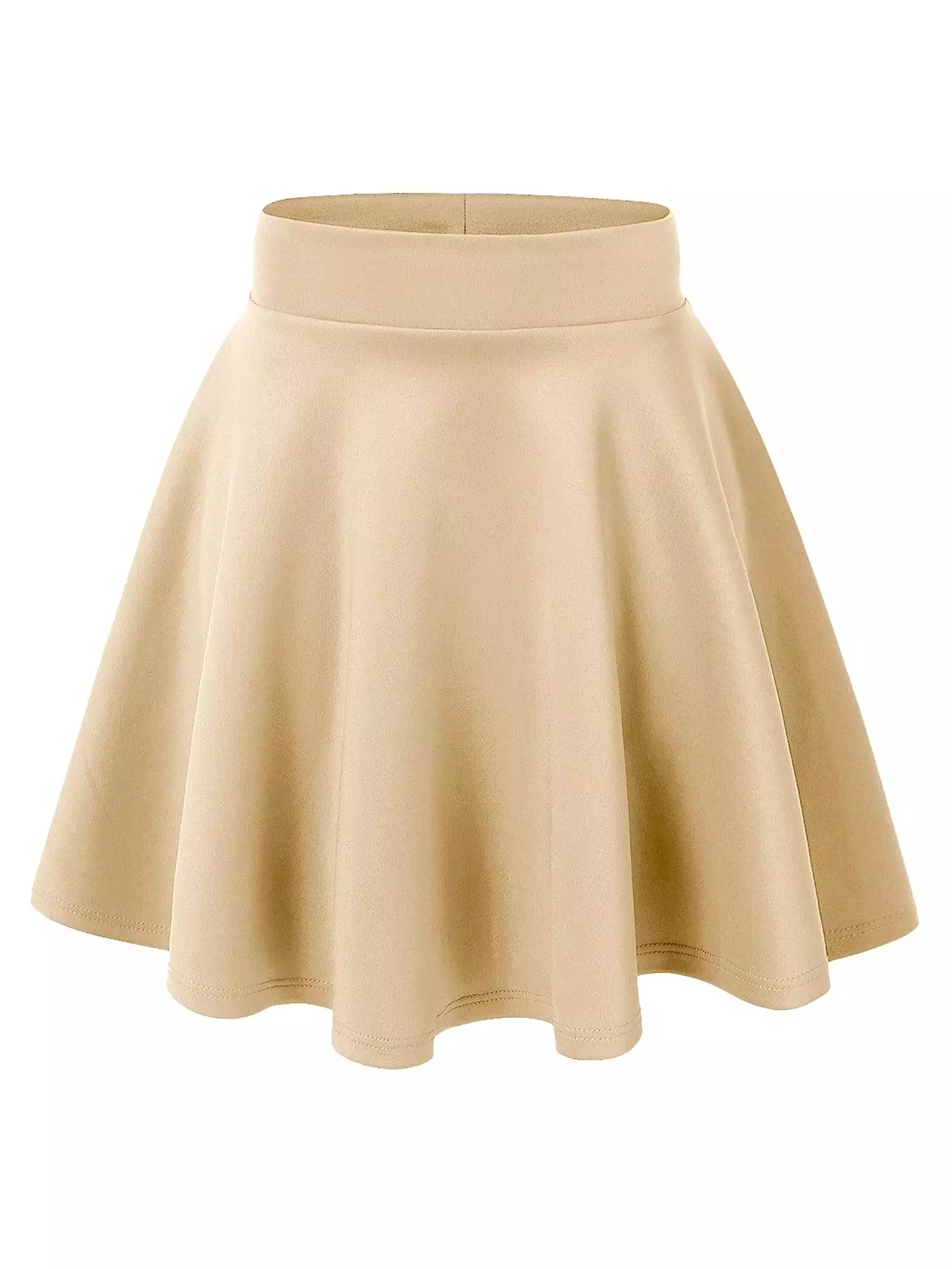 Women's Basic Versatile Stretchy Flared Casual High Waist Mini Skater Skirt