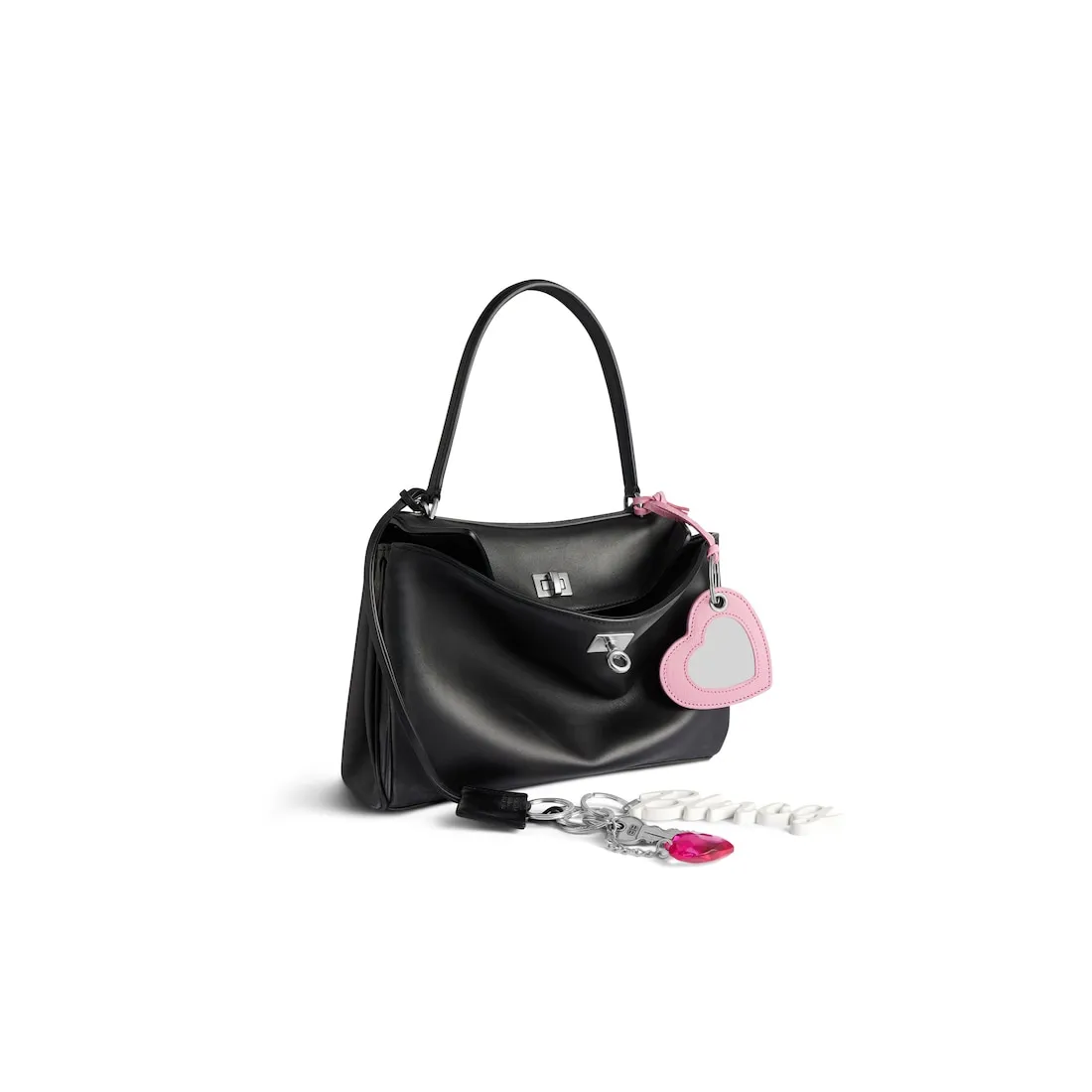      Women's Rodeo Small Handbag Used Effect With One Charm in Black 