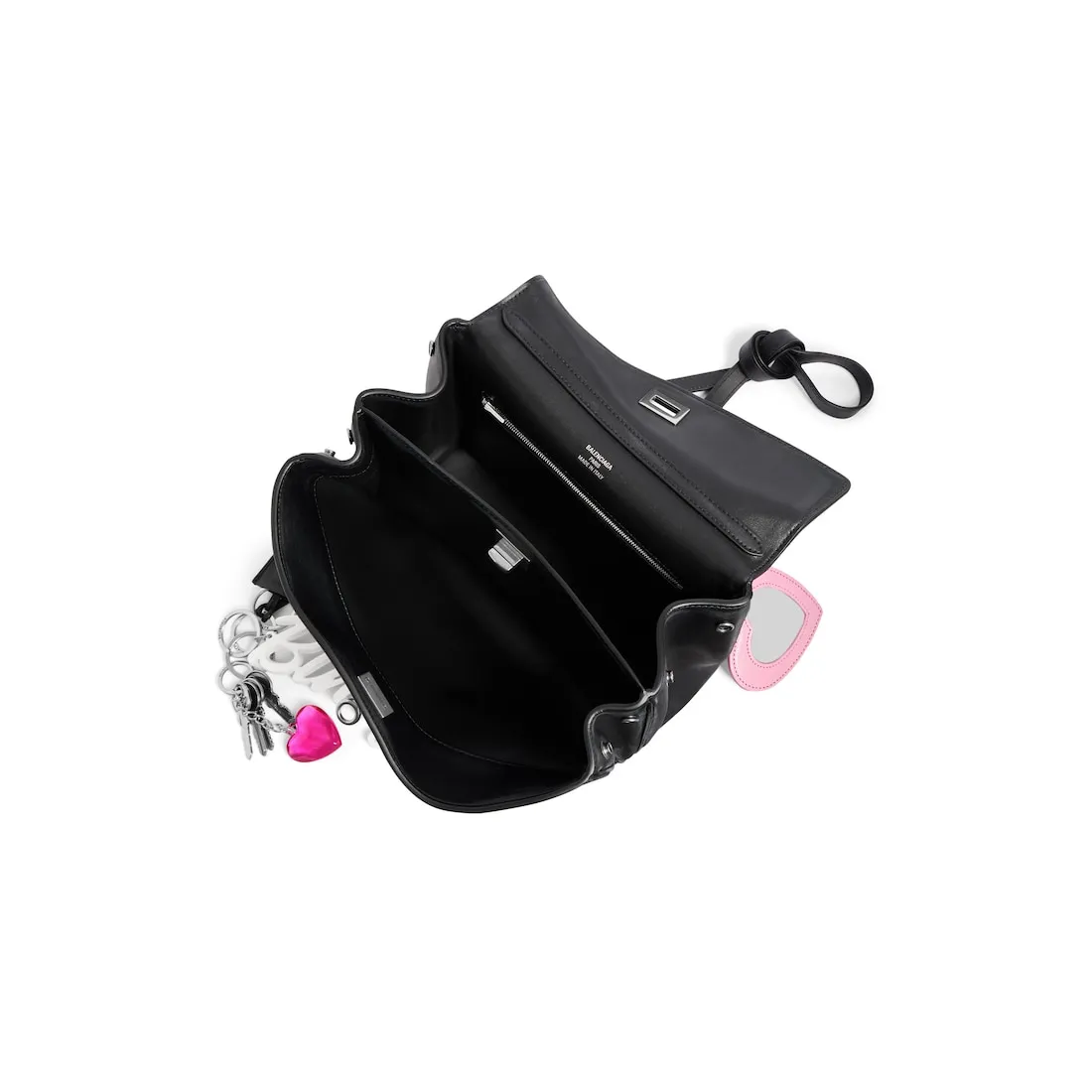      Women's Rodeo Small Handbag Used Effect With One Charm in Black 